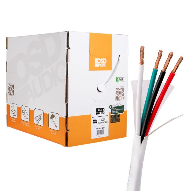 14/4 Speaker Wire Outdoor Rated CL2/CL3 In Wall Direct Burial Oxygen Free,White (50ft-500ft)